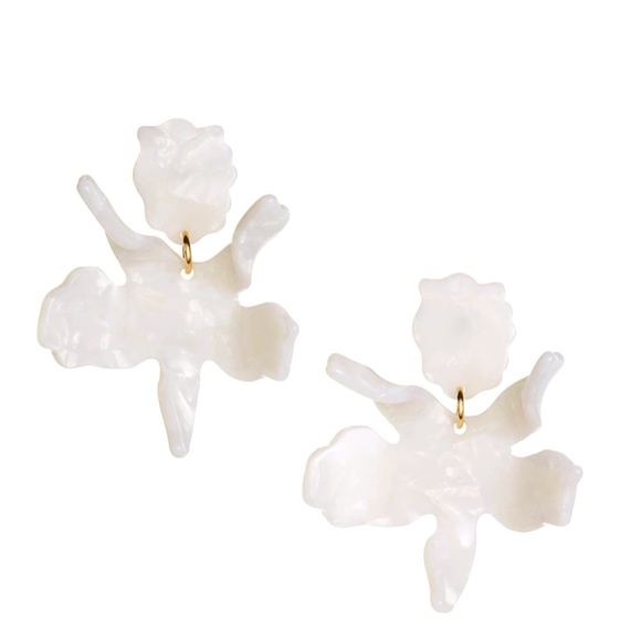 BRAND NEW Lele Sadoughi - Mother of Pearl Paper Lily earrings - Picture 1 of 9